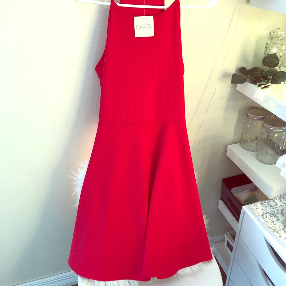 Red party dress